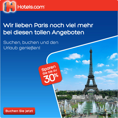 Hotels.com: Hotely v Paříži se slevou až 30%